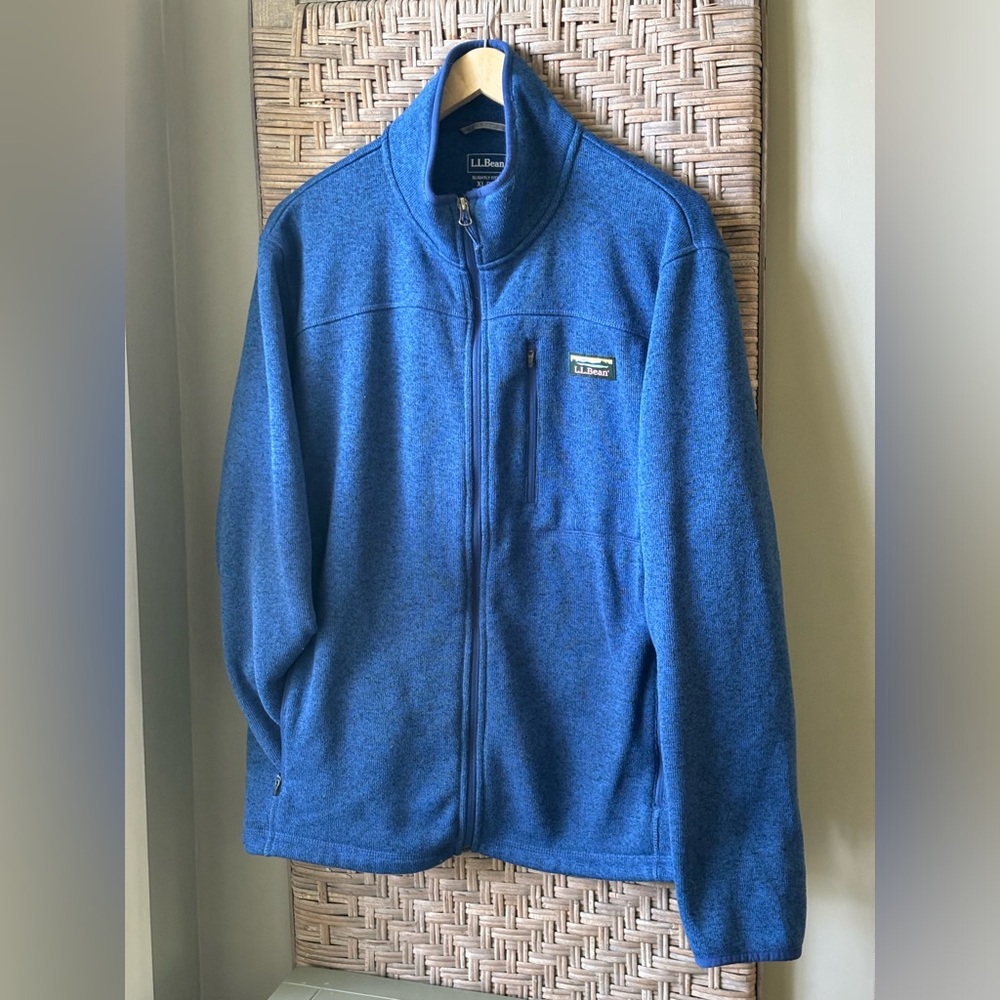 Men’s LL Bean Full Zip Sweater Fleece - Size XL - Blue